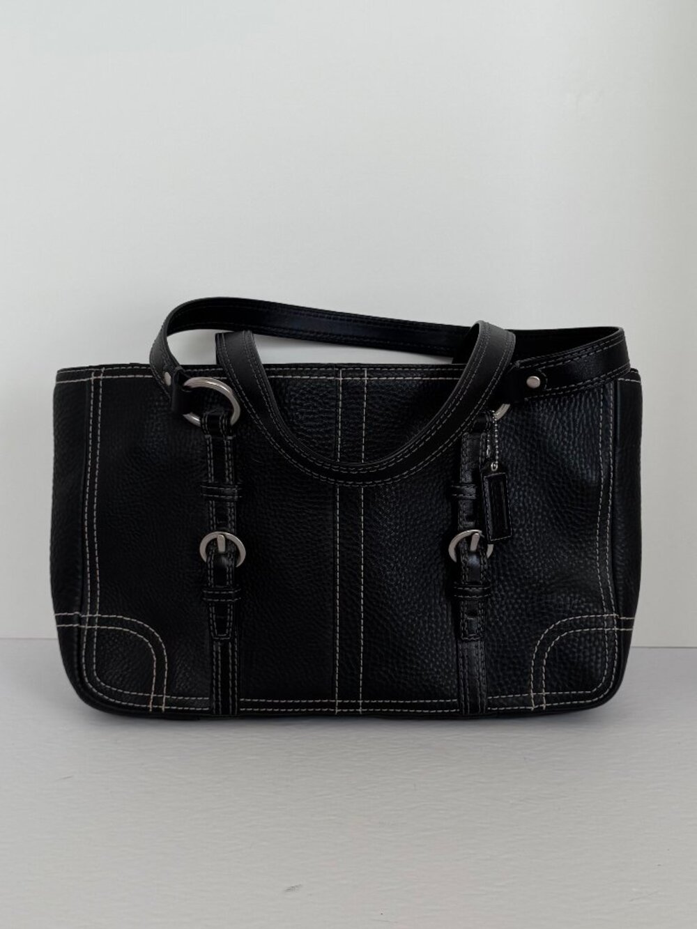 COACH Black Leather Shoulder Bag